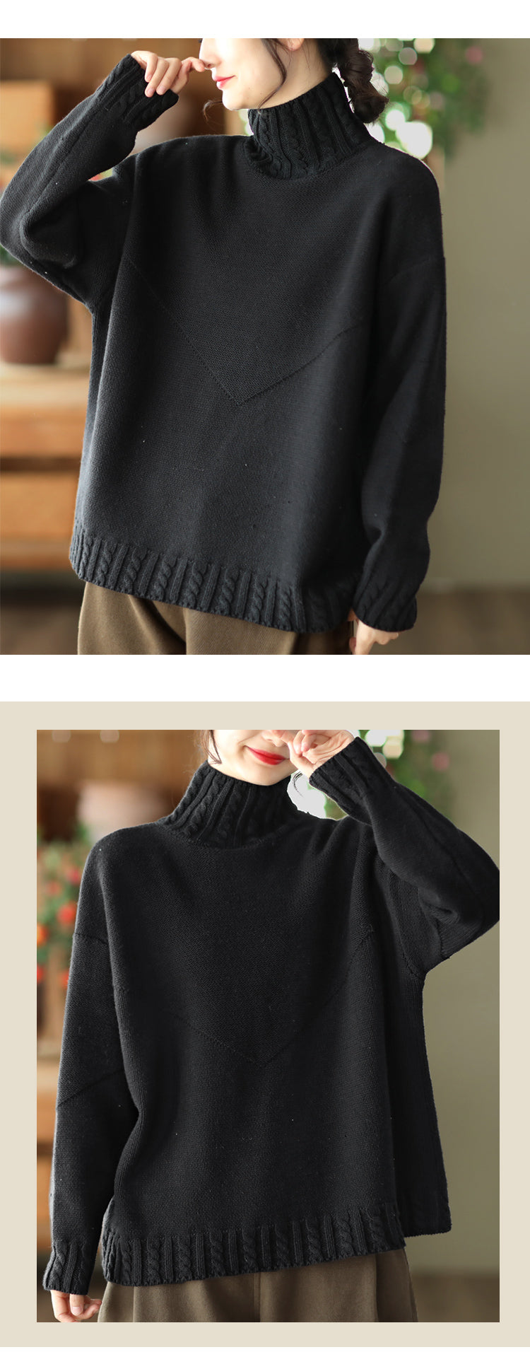 Retro Crochet Temperament Warm Sweater