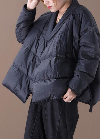 Oversize Down Jacket Winter Overcoat Black Stand Collar Thick Duck Down Coat