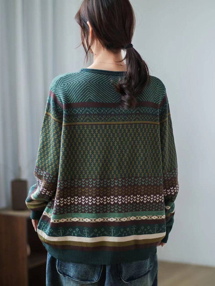 Autumn Spliced Loose Sweater