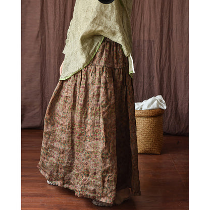 Cozy Retro Linen Skirt