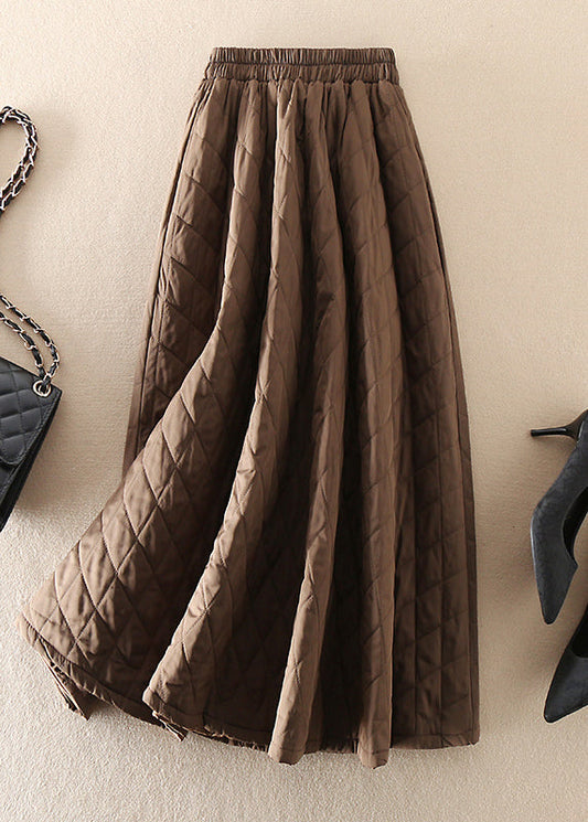Natural Brown Pockets Thick Skirt Winter