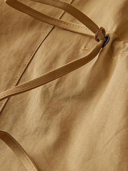 Natural Fabric Double-breasted Minimalist Style Coat With Pockets in One-size