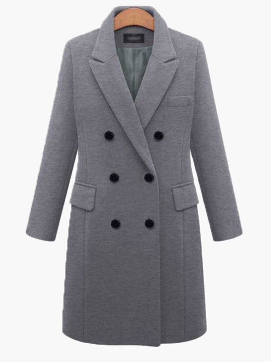 Coats Lapel Double Breasted Wool Coat