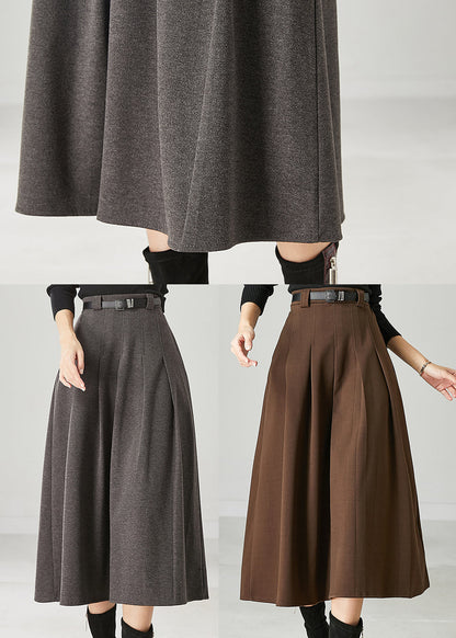Khaki Cotton a Line Skirts Exra Large Hem Spring
