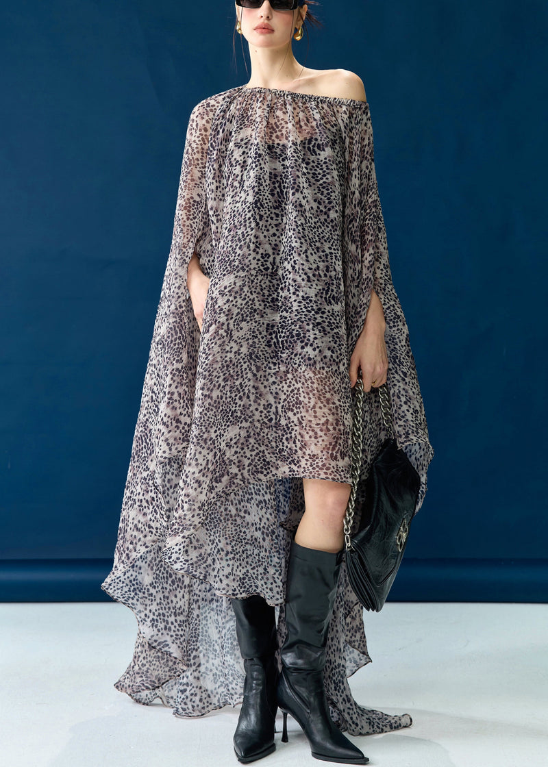 Print Low High Design Pockets Cotton Dresses Fall