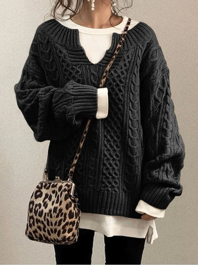 Sweaters Hemp Pattern Knitted Sweater
