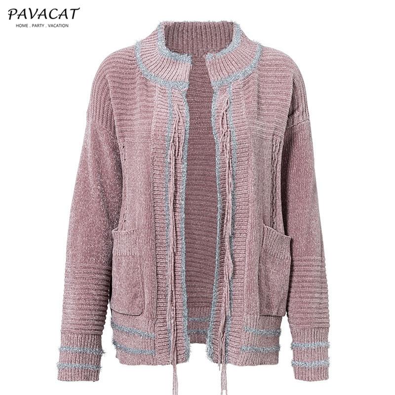 Chenille Tassel Pocket Sweater Cardigan