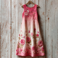 Women's Pink Rose Gradient Art Mini Elegant Dress