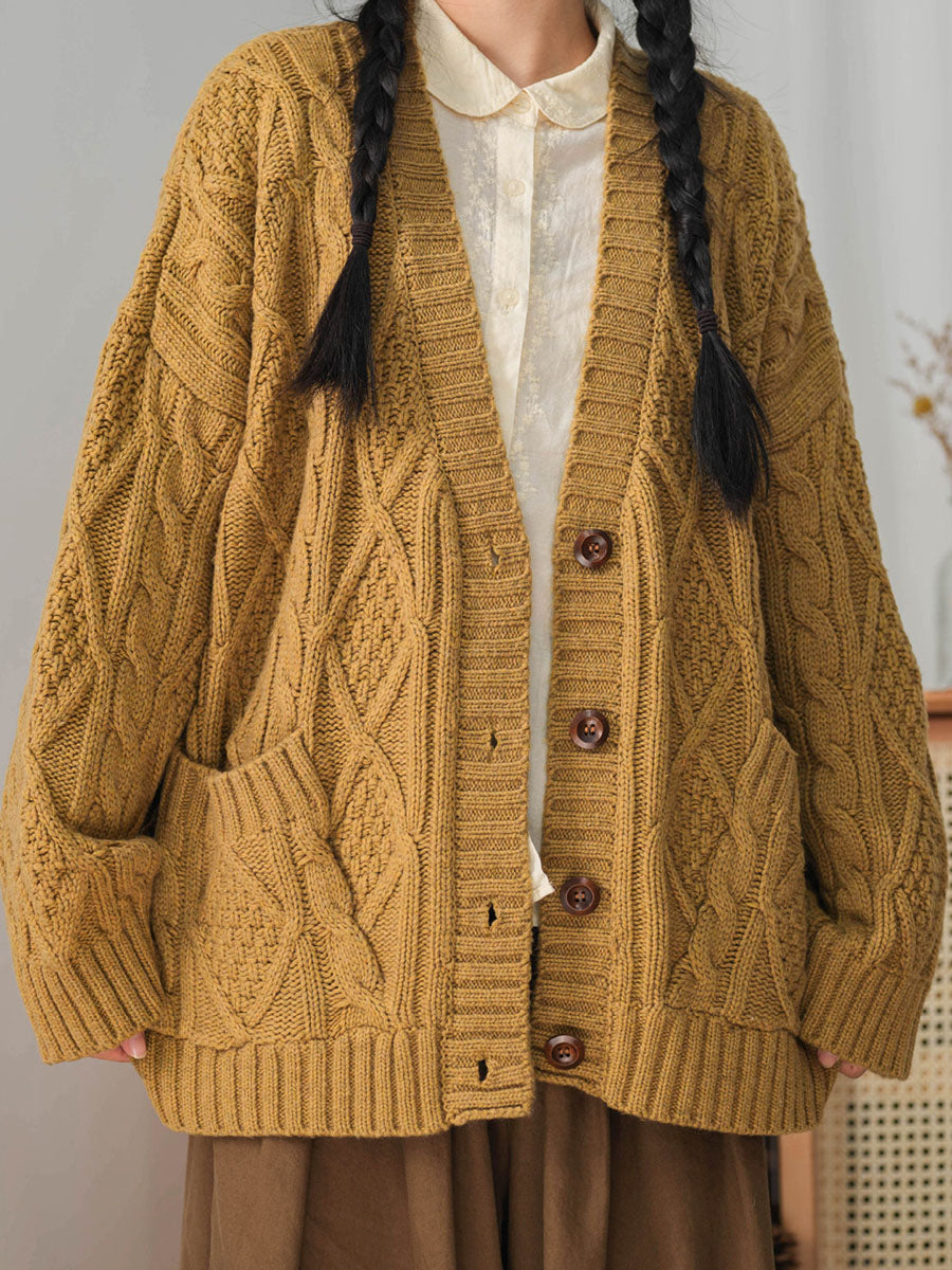 Winter Knitted Button Loose Sweater Cardigan