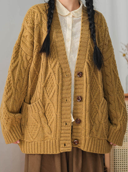 Winter Knitted Button Loose Sweater Cardigan