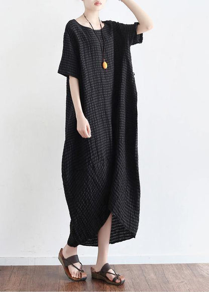 O Neck Linen Clothes Tutorials Black Dress Summer