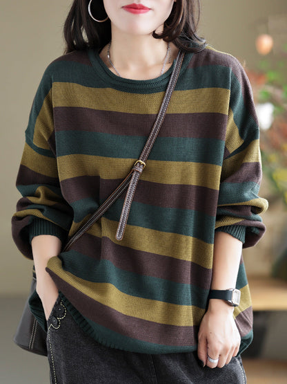 Striped Commuter Loose Sweater