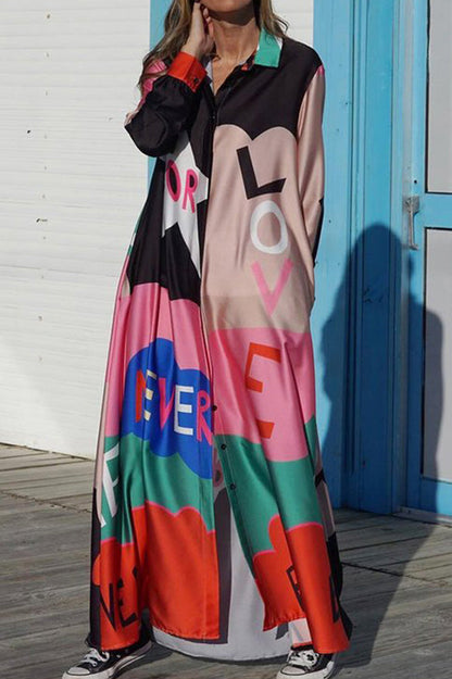 Nash Fun Print Loose Shirt Dress