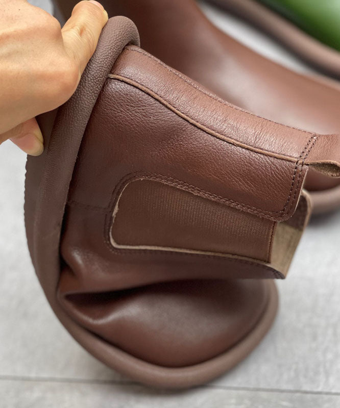 Coffee Boots Cowhide Leather Shelsea Boots