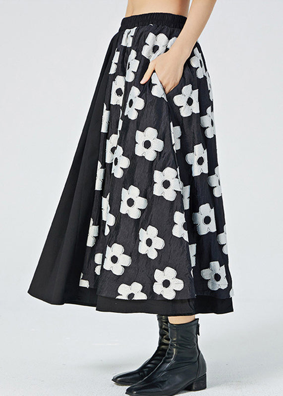 Classy White Patchwork a Line Skirts Summer