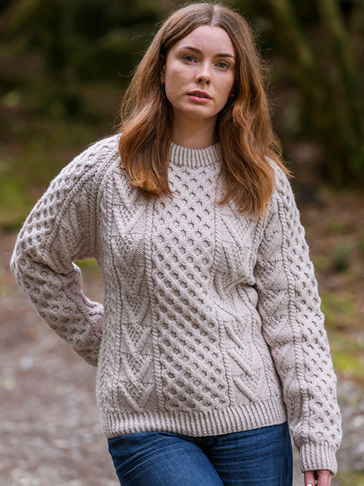 Women's Vintage Traditional Aran Sweater artswardrobe