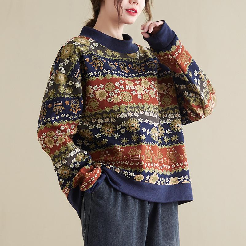 Retro Autumn Cotton Linen Sweater