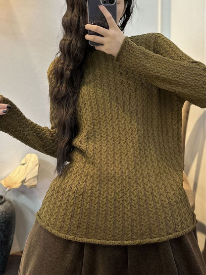 Stripe 3d Knitted Turtleneck Sweater