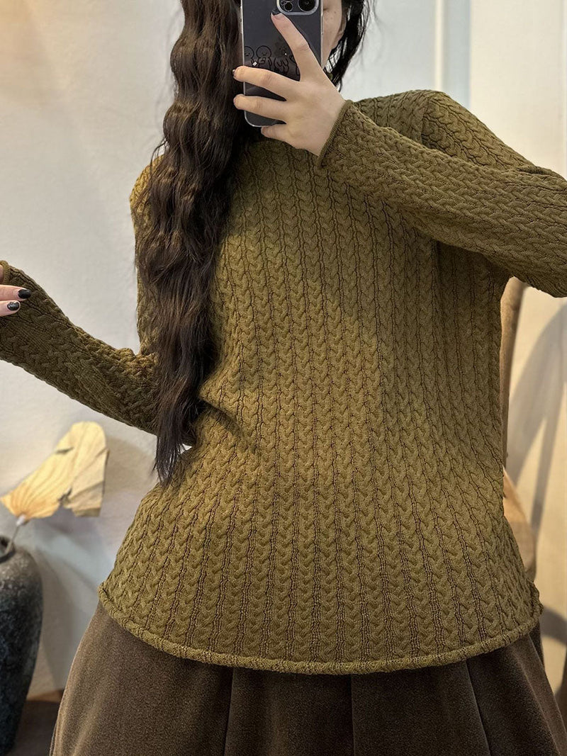 Stripe 3d Knitted Turtleneck Sweater