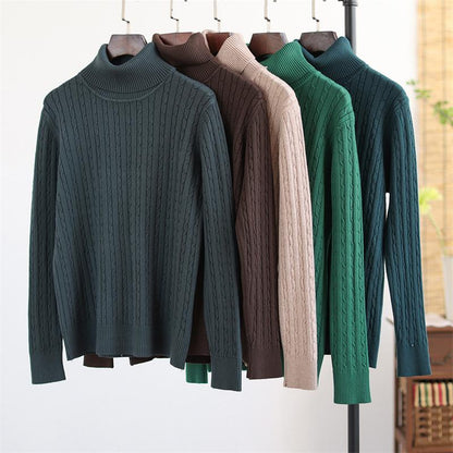 Winter Turtleneck Color Knitted Sweater