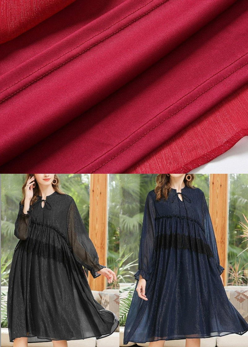 Fitted Red Cinched Chiffon a Line Skirts Summer Long Dresses