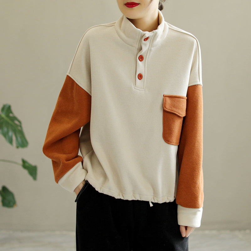 Winter Color Matching Loose Furred Sweater