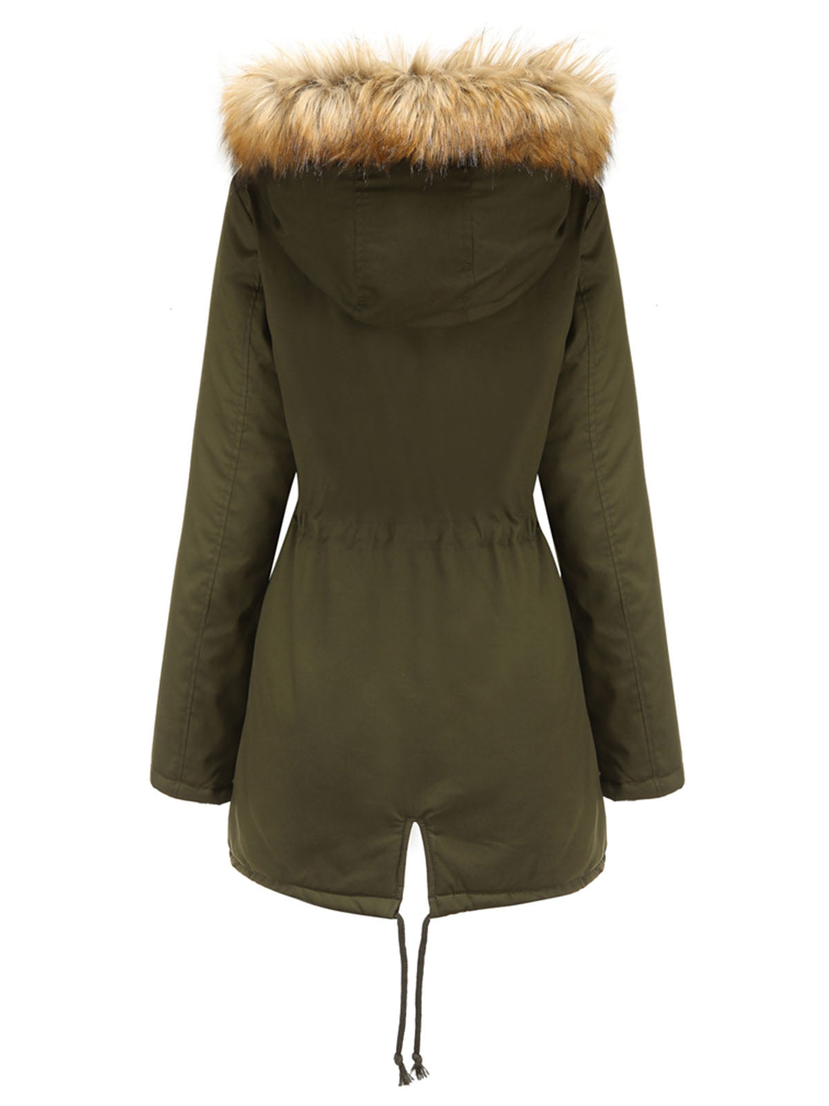 Coat Street Daily Winter Plush Long Coat Color Oversized Fur Warm Coat