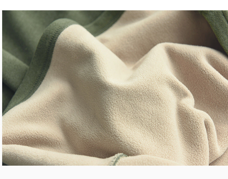 Long-sleeved Plus Fleece T-shirt With Retro Wooden Ears