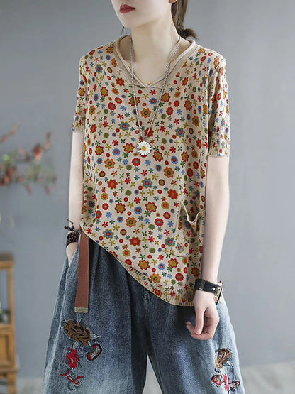 - Knitted Print Pocket Sweater