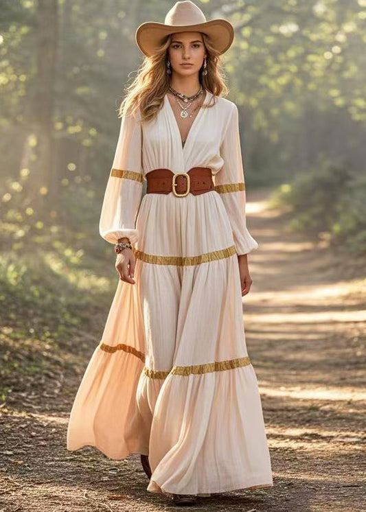 White Tunic Patchwork Exra Large Hem Cotton Dress Spring