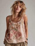 Bohemian Style Plant And Flower Elements Cotton And Linen Material Women's Shirt elevenforest