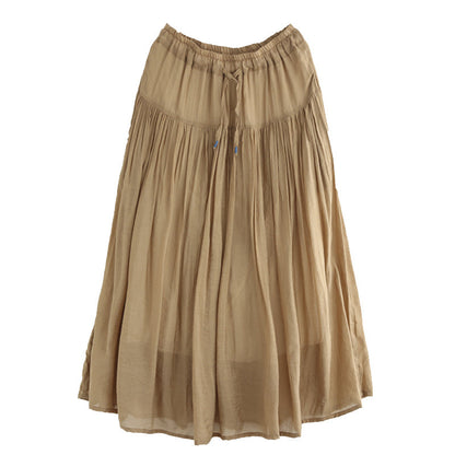 Cozy Cotton Linen Retro A-line Pleated Skirts