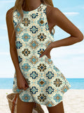 Women's Geometric Floral Print Beach Vacation Dress