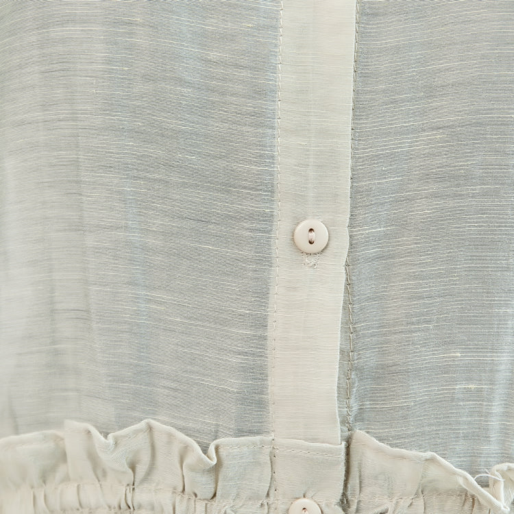 Baggy Off White Midi Linen Silk Blended Dresses Loose Fitting Dress Fine Tie Waist Long Sleeve O Neck Baggy Dresses