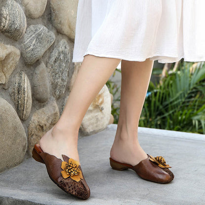 Plaited Leather Slippers