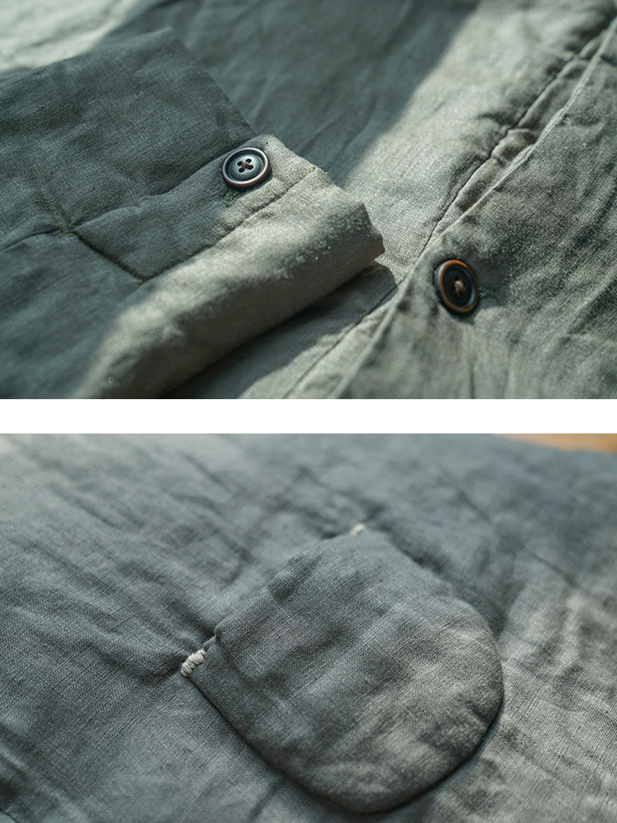 Winter Button Pocket Padded Coat