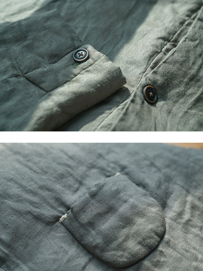 Winter Button Pocket Padded Coat