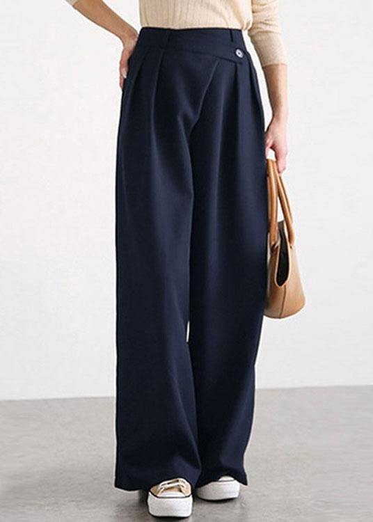 Work Cross Button Design Wide Leg Pants