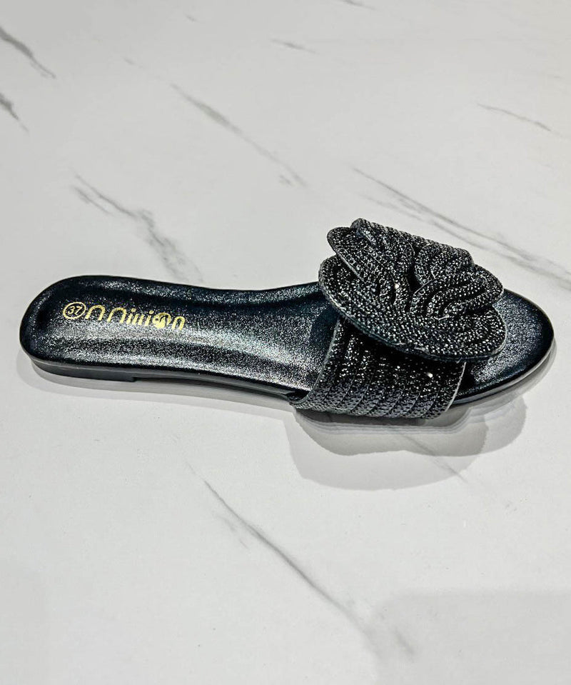 Summer Boutique Green Slide Sandals Zircon