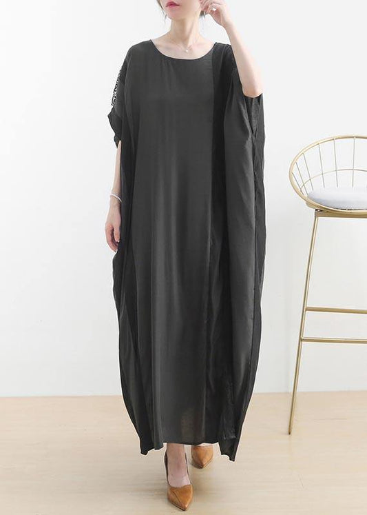 Grey Patchwork Summer Cotton Dress