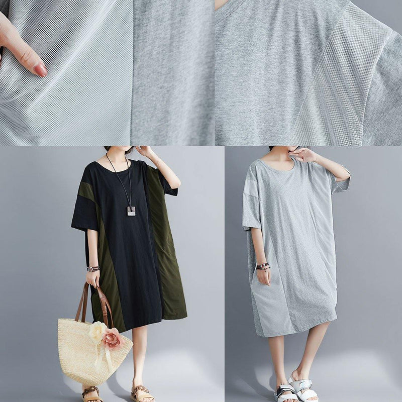 100% O Neck Patchwork Cotton Tunics for Photography White Long Dresses Summer