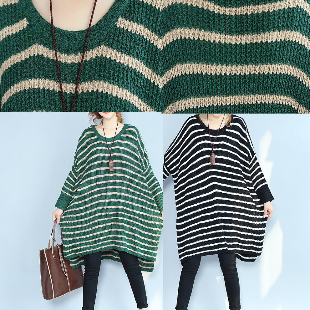 Black Cozy Sweater Dresses Low High O Neck Knit Pullover Dress