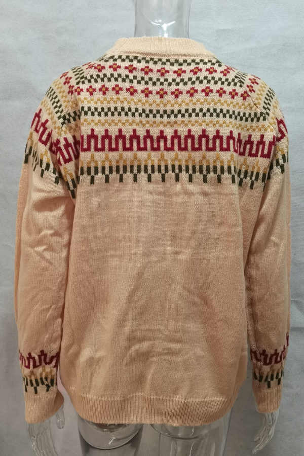 Half Turtleneck Loose Print Sweater