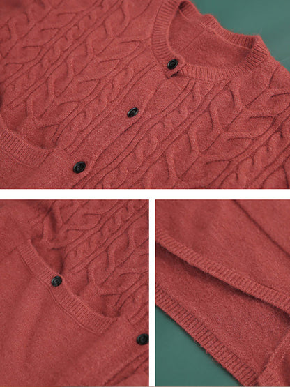 - Knitted Irregular Hem Breasted Cardigans Sweater