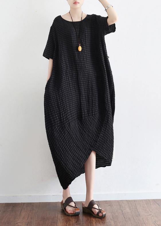 O Neck Linen Clothes Tutorials Black Dress Summer
