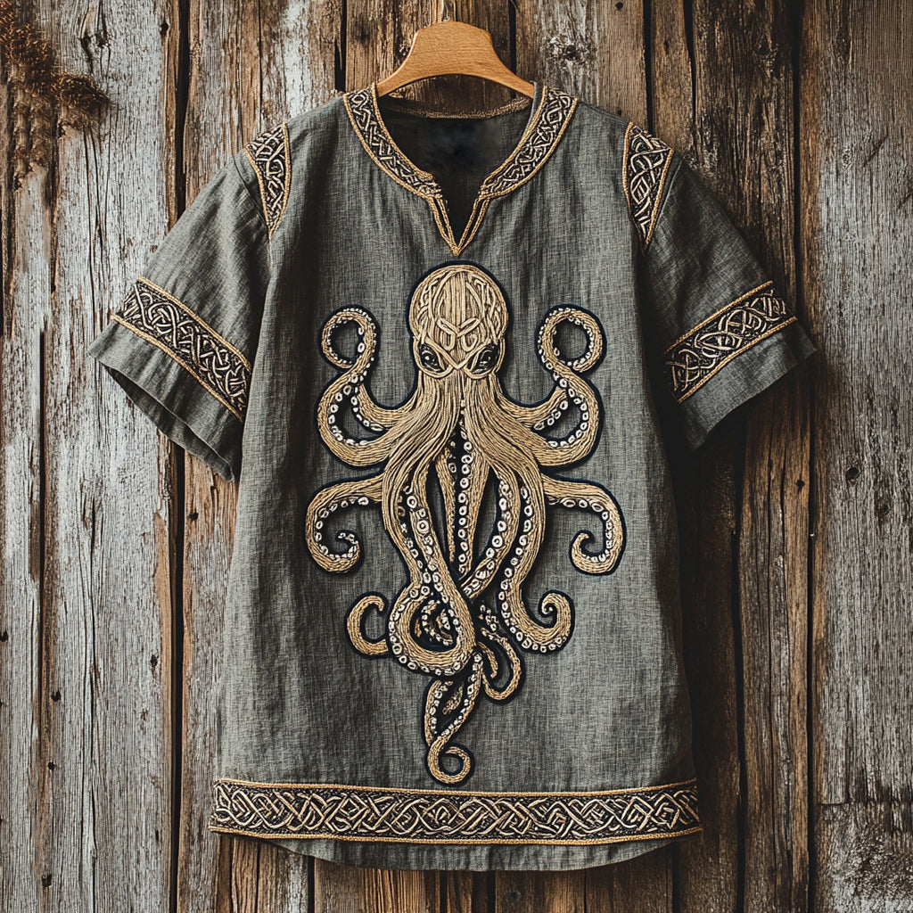 Men's Viking Cthulhu Celtic Knot Ropet Shirt elevenforest