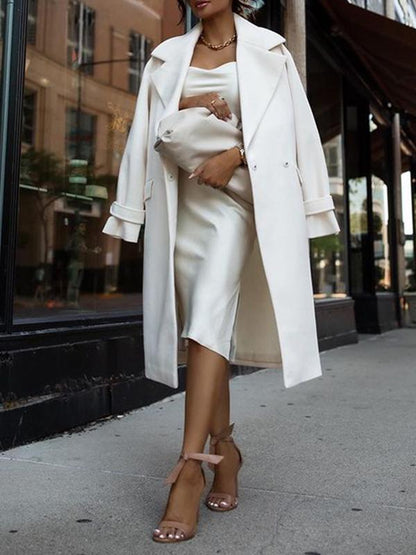 Coats Lapel Mid-length Woolen Coat