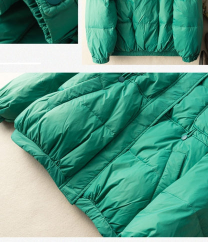 Lightweight and Loose Literary Short Version Down Jacket