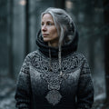 Women's Viking Style Viking Compass Gradient Hooded Sweater artswardrobe