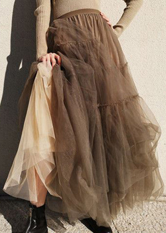 Chocolate Patchwork Tulle Skirts Spring